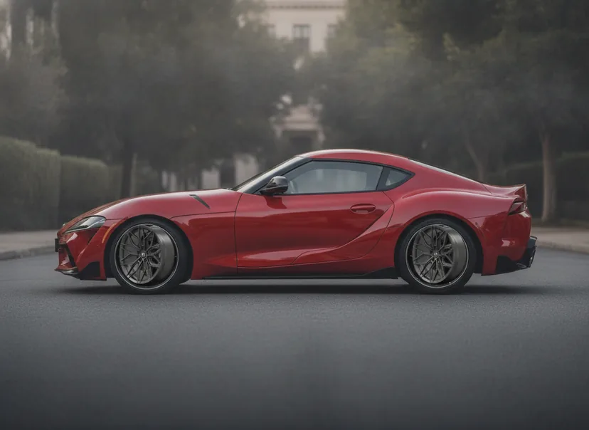 WheelPeek render of aftermarket wheels on a Toyota GR Supra