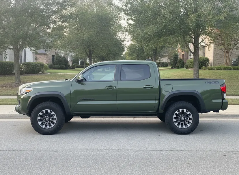 AI-generated demo Toyota Tacoma on its factory wheels